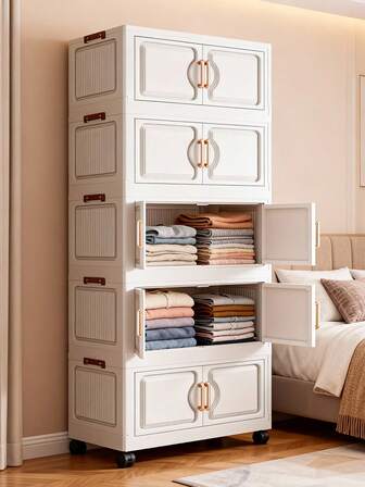 1pc 18.9-23.6 Inch Wide Storage Cabinet, Foldable Storage Box, Home Living Room Toy Cabinet Organizer, Snack Cabinet, Kitchen Storage Cabinet, Christmas Gift, Storage Box, Under Bed Storage