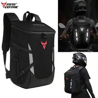 MOTOCENTRIC Waterproof Motorcycle Backpack Outdoor Sports Moto Biker Cycling Riding Helmet Backpack Reflective Business Travel Laptop Bag