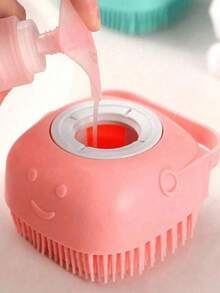 1pc Soft Silicone Body Brush, Gently Exfoliates And Massages - Also An Effective Home Bathing Tool, Storage Bag, Organizer, Container, And Hair Clip - Default - View 11