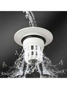 1pc Pop-Up Bathroom Sink Drain Stopper - Multifunctional Pressure Filter, Durable Plastic Material, Bathroom Sink Anti-Clogging, Essential Drainage Accessory, Sink Drain Filter, Household Hair Catcher, Restaurant Kitchen Food Debris Strainer, Bathroom Accessories & Small Tools/Bathroom Essentials, Modern Bathroom Elegant Design, Bathroom Sink Accessories - Multicolor - View 5