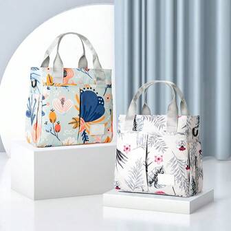 Multifunctional Mother & Baby Bag, Fashion Printed Handbag, Insulated Bottle Bag, Stylish Mommy Bag