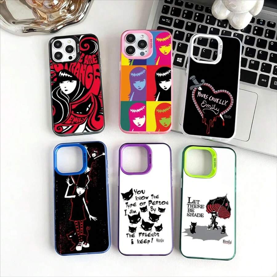 Funda de teléfono Comics Emily The Strange para Apple 11 12 13 14 15 16 17 Pro Max Plus, cubierta protectora con revestimiento - z7 - Ver 1