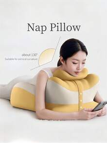 Memory Foam Lying Down Pillow, Ergonomic Curve Design Lying Pillow For Sleeping, Reading, Using Phones, Evenly Distributes Pressure For Comfort Support