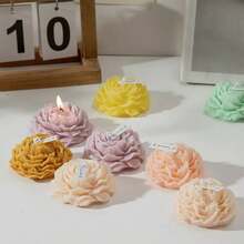 1 Set Molde de vela de flor de peonía 3D, molde de silicona grande/mediano/pequeño para decoración de vela de flor de peonía - Blanco - Ver 8