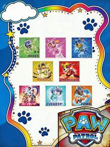 Paw Patrol 汪汪队立大功 500 张狗狗巡逻战斗主题 DIY 封口贴纸，汪汪队玩具拼图贴纸（500 张/卷），款式随机，适用于笔记本、杯子、行李箱、手机壳、创意日常用品、小莉、莱德、毛毛毛、格雷、阿奇贴纸礼品包装标签，是送给朋友、生日派对、节日和新年的绝佳礼物。 - 彩色 - 查看 6