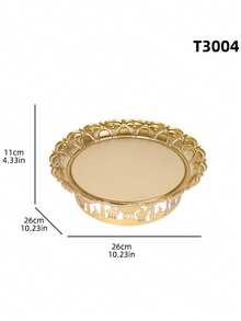 素食节金色水果盘创意素食月亮金属水果展示盘可重复使用金属装饰盘 - 金色 - 查看 8