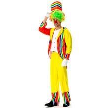 Professional Clown Suit For Men, Colorful Oversize Jumpsuit, Full Circus Performer Costume Includes (Hat, Bodysuit) - Multicolor - View 6