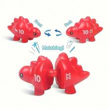 HUHUJIA Dinosaur-Themed Educational Toy Set For Math Skills Development | Includes 10 Pairs Of Retractable Plug-In Toys Designed For Infants And Toddlers To Enhance Hand-Eye Coordination | A Game For Counting And Sorting - 10 cặp - Xem 3