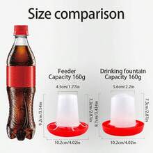 2pcs Automatic Pet Feeder & Waterer Set, 160ml Capacity, Poultry Automatic Drinker And Feeder, Small Chicken Feeder, Quail Waterer, Poultry Water Container, Poultry Watering Equipment, Feeding Cup, Yard, Lawn And Gardening