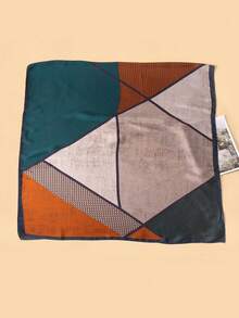 1 buc. Eșarfă/șal imprimat din satin de mătase artificială pentru femei, potrivit pentru uz zilnic, pentru toate anotimpurile