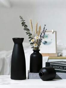 Bộ 3 bình hoa đen - 3 bình hoa nhỏ trang trí, phong cách mộc mạc Bohemian hiện đại, thích hợp trang trí nhà cửa, đám cưới. Bình hoa trang trí bằng mây, bình hoa mây sáng tạo để trang trí kệ sách, bàn, tủ sách, bàn ăn, phòng khách, văn phòng, lối vào, phòng ngủ. - màu đen - Xem 3