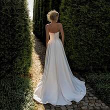 Elegant Sexy Strapless Corset Basque Waist Satin A Line Formal Bridal Dress Registration Wedding Dress For Bride,Bridal Fashion,Evening Party Dress Bridal Gowns,Romantic Church Ceremony Wedding Dress,Suitable For Wedding,Party,Singles' Party,Vacation,Bride,Formal Occasions,Dinner Dress,Prom Dress,Homecoming Dress,Cocktail Party - 白色 - 查看 6