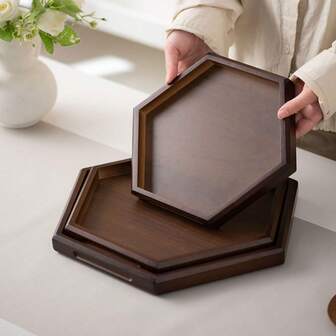 1 pieza Bandeja hexagonal, Plato para exhibir postres, Bandeja multiusos para frutas, Adecuado para decoración de mesa de comedor, Plato de hogar y cocina
