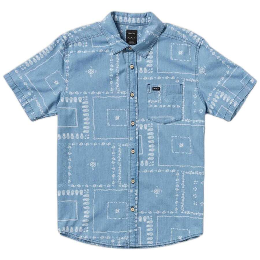 RVCA Shirt AVYWT00507-BLU For Man In Color Blue - الأزرق - مشاهدة 1