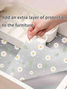 1 Roll Plastic Wear-Resistant, Waterproof, Anti-Slip Drawer Liner With Patterned Design, Moisture-Proof And Dust-Proof. Suitable For Kitchen Cabinets, Tabletops, Refrigerator Lining. Can Be Freely Cut To Different Sizes As Needed. - Multicolor - View 9