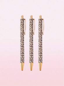 6pcs Leopard Print Ballpoint Pen, Minimalist Printed Pens, Retractable Design,Neutral Pen Signature Pen, Suitable For Journaling And Gift-Giving, Perfect For , Back To School,Wedding, Valentine's Day