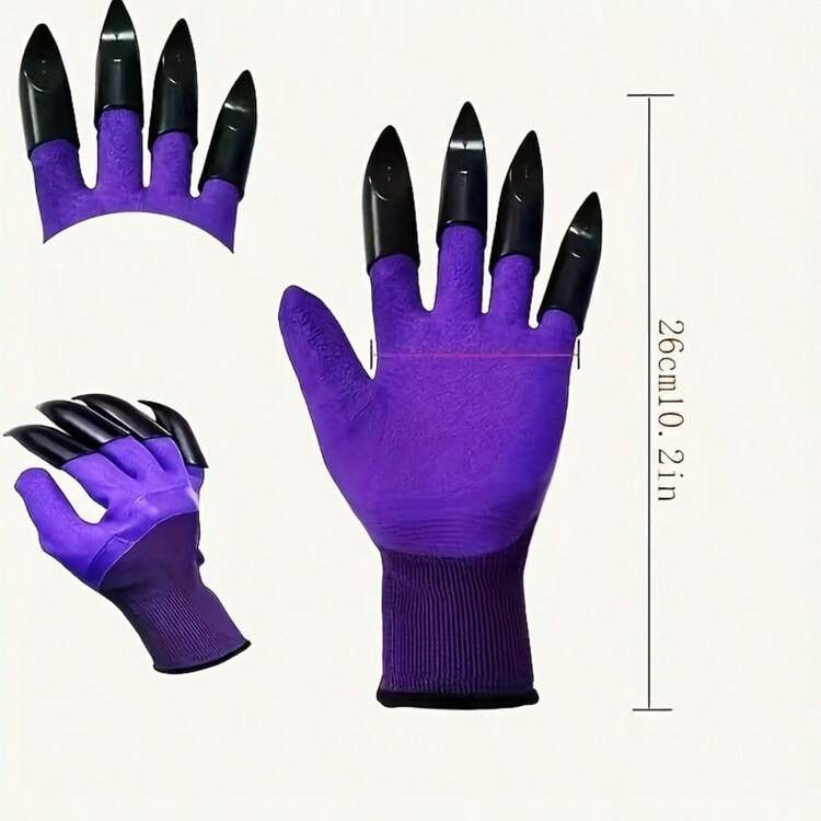 3 par de guantes de jardinería, a prueba de espinas, impermeables, con garras, resistentes a la abrasión, sueltan la tierra, recolectar frutas y verduras, cortar plantas espinosas y limpiar escombros., guantes protectores para la agricultura y jardinería - Multicolor - Añade 4