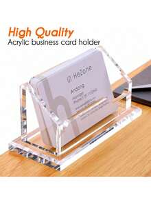 Modern Business Card Holder Display Stand, Desktop Business Card Organizer - Integrated Hollow Business Card Holder - View 6