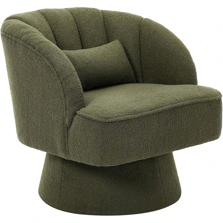 Living Room Chairs - Green-teddy Fleece - View 1