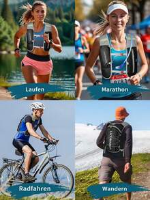 5升水袋背包跑步背心轻便透气水袋日用背包男女通用越野跑马拉松慢跑徒步登山露营骑行，骆驼牌水袋背包（黑色 - 仅背包） - 黑色 - 查看 3