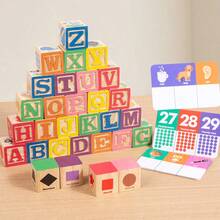 Alphabet Building Blocks Toy, Educational Puzzle Game Set For Kids Learning And Cognitive Development - Multicolor - View 8