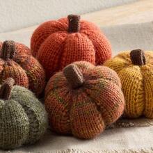 Knit Pumpkins Set Of 5, Fall Favorite, Gifts Women, Autumn Bowl Fillers Fall Farmhouse Tier Tray Decor, Decorative Pumpkins Friend Autumn Set - 香料楓糖套裝 5 - 查看 3