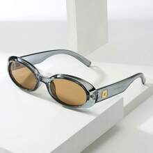 1 buc. Ochelari de soare minimalisti și la modă, cu ramă mică, de înaltă calitate, potriviți pentru purtare casual, vacanță, călătorii, petrecere și zi de zi. - Ramă gri maro - Vizualizare 7