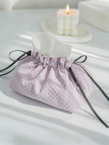 1pc Pink Bow Decorative Tissue Box - Soft Fabric Rectangular Dispenser - Perfect For Nursery, Baby Girl Room & Bathroom - Adds A Charming Touch To Nursery Decor (Compact Baby & Kids Room Organizer) - Storage - View 7