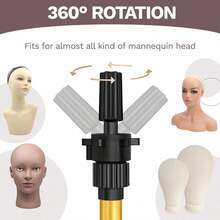 AliLeader 假发支架，带托盘的假发三脚架，假发模特头架，适用于帆布模特头/训练娃娃头