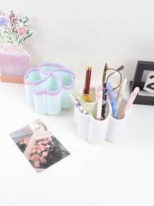 1 szt. obrotowy, kreatywny uchwyt na długopisy, 4-komorowy uchwyt na przybory piśmiennicze, odpowiedni do przechowywania przyborów szkolnych i dekoracji domowego biura (z naklejkami z pandą) - Wielokolorowe - Zobacz 8