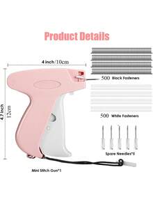 1套高速服装标签枪 - 1000个倒钩，5根针，DIY服装标签制作，适用于服装价格标签 - 彩色 - 查看 3