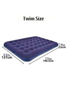 1 pieza Colchón de aire inflable azul, esterilla inflable individual de PVC de color aleatorio para uso en exteriores, azul