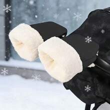 1 par de guantes cálidos para cochecito de bebé, guantes gruesos de forro polar a prueba de viento para exteriores en invierno, manoplas impermeables para el manillar del cochecito - Como se muestra en la imagen - Ver 9