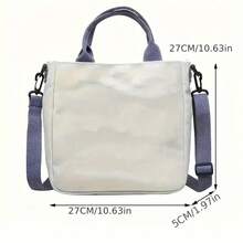 Fashionable Solid Color Canvas Bag, New College Student Shoulder Crossbody Bag, Women Casual Multifunctional Shoulder Handbag - Multicolor - View 6