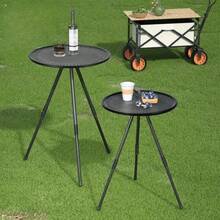 Outdoor Aluminum Alloy Folding Table, Lightweight Coffee Table, Portable Picnic Camping Table, Adjustable Small Round Table - Multicolor - View 4
