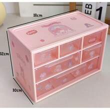 1个透明塑料桌面收纳盒，带抽屉 - 大容量多功能收纳盒，适用于办公用品、化妆品和浴室用品。轻巧设计，适合家庭或办公室使用，桌面收纳盒 - 無色 - 查看 10