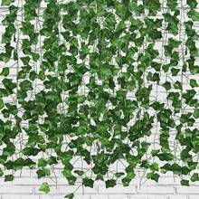 12pcs/1pc 84.7 Inch Artificial Ivy Vine, Fake Evergreen Ivy Vines For Bedroom, Room, Wedding Decor, Artificial Ivy Garland With Fake Leaves, Hanging Vines, Indoor/Outdoor Wall Decor, Back To School, Dorm, Wedding, Christmas - Multicolor - View 8