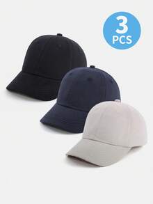 1pc/2pcs/3pcs Baby Boy Baseball Cap, Suitable For 6-24 Months Infants - Solid Color Toddler Sun Hat, Lightweight & Comfortable, Suitable For Baby Boys Playing, Available In Multiple Neutral Colors - Baseball Cap - View 12