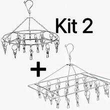 Clothesline Kit 28/40 Clothes Pegs Apartment Half-Wrap Stainless Steel - Silver - View 1