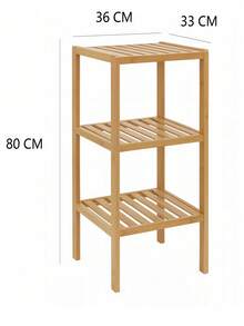3/4/5 Tier Bamboo Shelving Unit - Compact Storage Rack For Living Room, Bedroom, Sofa - Sturdy Bamboo Construction, Suitable For Bathroom Use | Minimalist Design | Durable Bamboo Structure, Small Space Furniture - Ginger - View 15