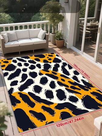 1 st modern abstrakt leopardmönstrad matta, inomhus- och utomhusmatta med halkfri baksida, campingmatta för uteplats för vardagsrum, sovrum, heminredning, dekorativ matta