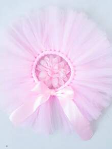 2件套新生女婴蓬蓬裙和发带套装