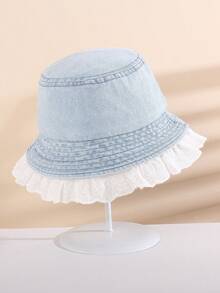 1 chiếc mũ xô ren xếp tầng cho bé gái (2-5 tuổi) | Mũ chống nắng dễ thương, thích hợp cho bé mặc hàng ngày ngoài trời, đi biển vào mùa hè. - 1PC - Xem 6