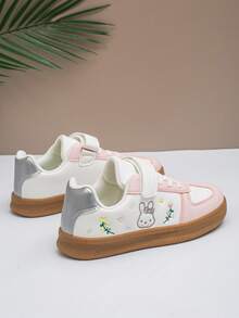 1 par de zapatillas casuales bordadas, zapatos de moda y versátiles para niñas - Rosa - Ver 4