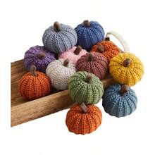 Knit Pumpkins Set Of 5, Fall Favorite, Gifts Women, Autumn Bowl Fillers Fall Farmhouse Tier Tray Decor, Decorative Pumpkins Friend Autumn Set - Mini Knit Assorted Set 12 - View 1