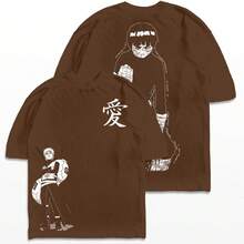 Oversized Anime T-Shirt Main Kunai Pirate Ball DBZ Oni Sword Unisex 100% Cotton - Rỉ Nâu - Xem 1