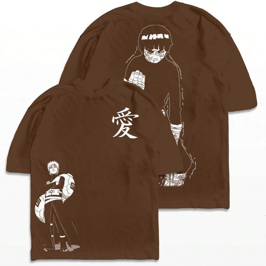 Oversized Anime T-Shirt Main Kunai Pirate Ball DBZ Oni Sword Unisex 100% Cotton - Rỉ Nâu - Xem 1