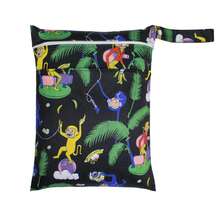 1 Pack Baby Cloth Diaper Wet/Dry Bags With Two Zippered Pockets, Travel, Beach, Pool, Gym Bag For Swimsuits Or Wet Clothes - Multicolor - View 3