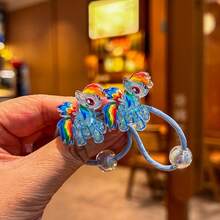 2Pcs My Little Pony Hair Bands, Highly Elastic Ponytail Ties, Braided Headbands, Ideal Gifts And Accessories For All Hairstyles, Birthday Gifts, Holiday Giveaways, Perfect Christmas Stocking Fillers, Gifts, Home Decor ,Hair Rubber Bands ,Scrunchies ,Hair Rope ,Elastic Hair Tie - Multicolor - View 5