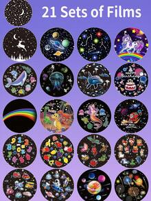 21-In-1 Decorative Art Style Home Planetarium Projector, 360° Rotating LED Starry Sky Night Light Projector, Dimmable, USB Powered, Universal Holiday Theme Starry Sky Patterns, With Starry Sky Light Projection Function, Suitable For Bedroom, Birthday, Christmas And Other Occasions - 21 In 1 Films - View 7